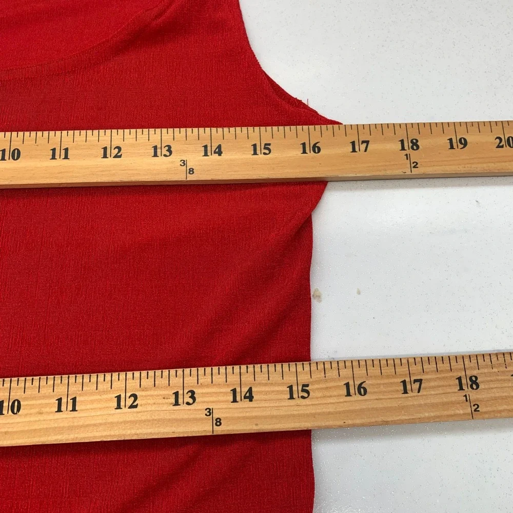 Knapp Studio  Red Sleeveless Maxi Dress Scoop Neck 90s Vintage Knit Medium USA
